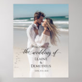 Foto bruiloft welkomstbord & elegante kalligrafie poster (Voorkant)