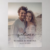 Foto bruiloft welkomstbord, moderne kalligrafie poster (Voorkant)