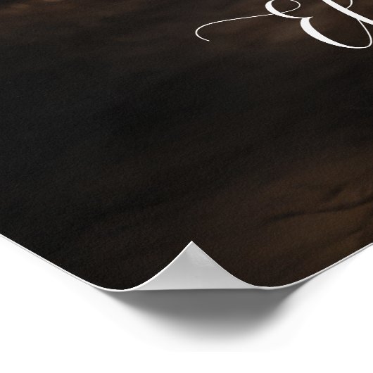 Foto bruiloft welkomstteken elegant script poster (Hoek)