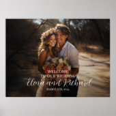 Foto bruiloft welkomstteken elegant script poster (Voorkant)