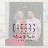 Foto bruiloft wijn fles label etiket (Enkel label)