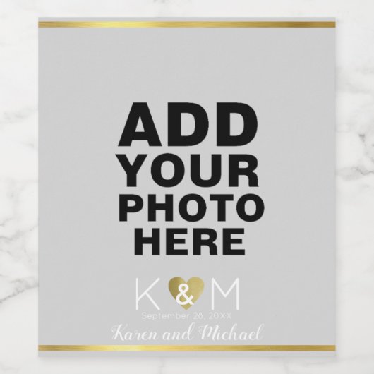 foto bruiloft wijn wijn etiket (Enkel label)