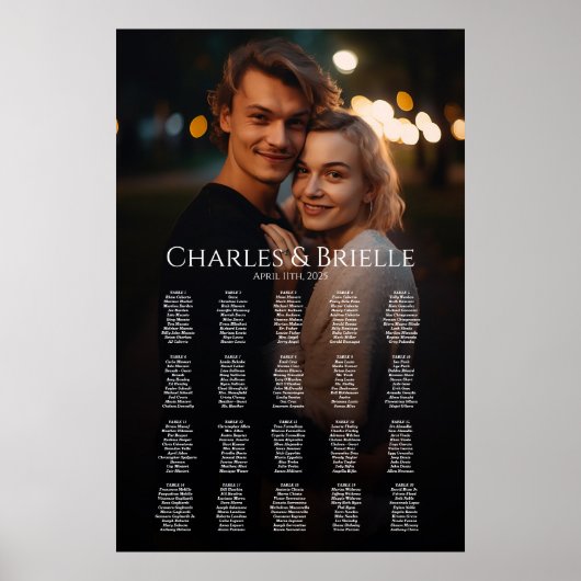 Foto bruiloft zitgrafiek elegant modern poster (Voorkant)