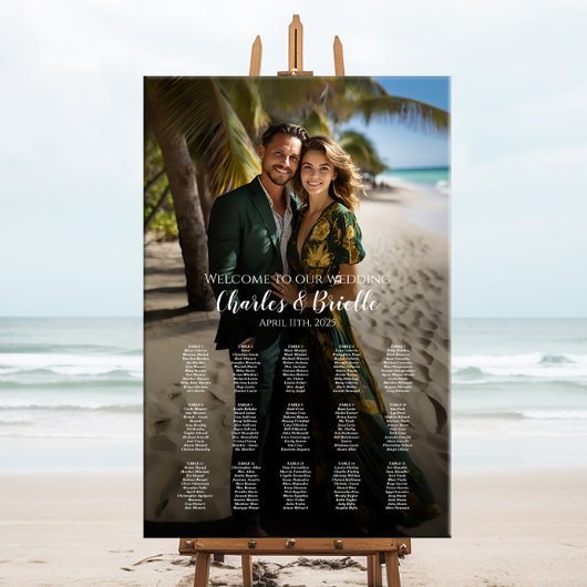 Foto bruiloft zitgrafiek elegant modern poster