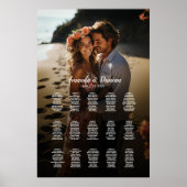 Foto bruiloft zitgrafiek elegante 15 tafels poster (Voorkant)