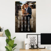 Foto bruiloft zitgrafiek elegante 17 tafels poster (Thuiskantoor)