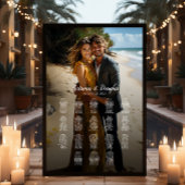 Foto bruiloft zitgrafiek elegante 18 tafels poster