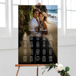 Foto bruiloft zitgrafiek elegante 19 tafels poster