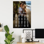 Foto bruiloft zitgrafiek elegante 19 tafels poster (Thuiskantoor)