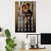 Foto bruiloft zitgrafiek elegante 20 tafels poster (Thuiskantoor)