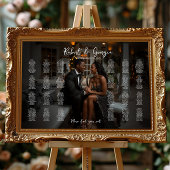 Foto bruiloft zitgrafiek elegante 24 tafels poster