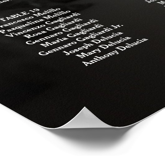 Foto bruiloft zitgrafiek elegante 24 tafels poster (Hoek)