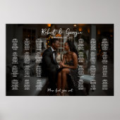 Foto bruiloft zitgrafiek elegante 24 tafels poster (Voorkant)