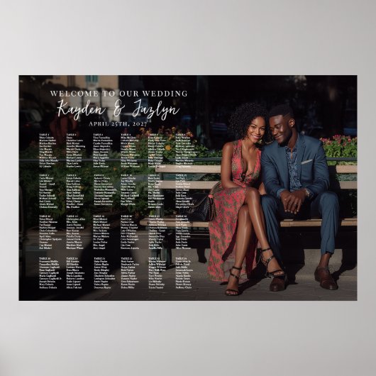 Foto bruiloft zitplan elegant poster (Voorkant)