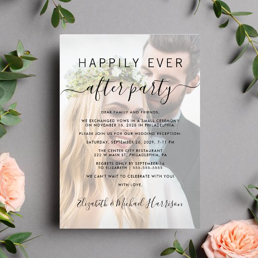Foto bruiloftsreceptie 'Happily Ever After' Kaart