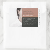 Foto Bruin Elegant Minimaal Rechthoekige Sticker (Tas)