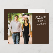 Foto Bruin/Wit Save the Date Briefkaart 1 (Voorkant / Achterkant)