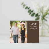 Foto Bruin/Wit Save the Date Briefkaart 1 (Staand voorkant)