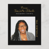 Foto Budget 50th Birthday Invitation Black Gold (Voorkant)