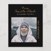 Foto Budget 60th Birthday Invitation Black Gold (Voorkant)