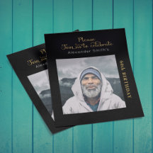 Foto Budget 60th Birthday Invitation Black Gold