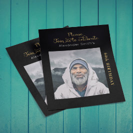 Foto Budget 60th Birthday Invitation Black Gold