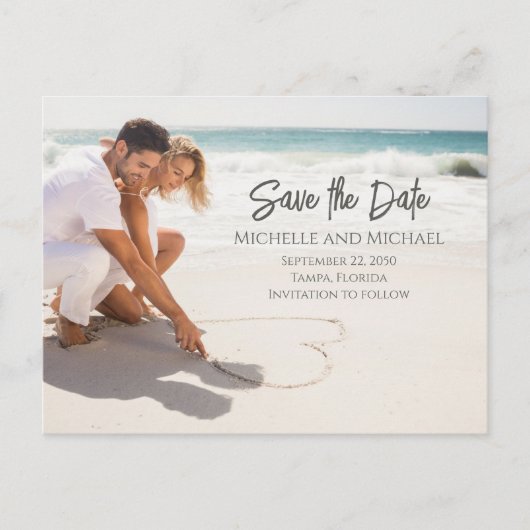 Foto Budget Modern Save the Date Huwelijks QR-code Aankondigingskaart (Voorkant)