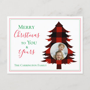 Foto Buffalo: kerstboom rood groen Briefkaart