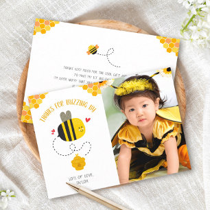 Foto Bumble Bee Schattige Kawaii Verjaardag Buzzin Bedankkaart