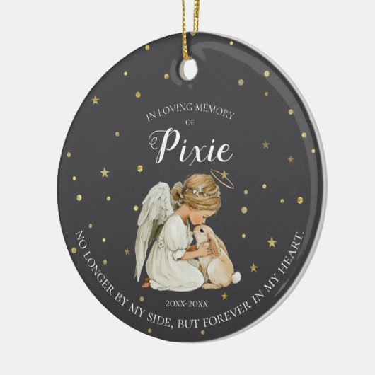 Foto Bunny Pet Memorial Keramisch Ornament (Links)