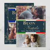 Foto Buon Natale en Bonne Année Feestdagenkaart (Voorkant / Achterkant)