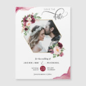 Foto Burgundy Blush Wedding Save the Date Magnet (Voorkant)