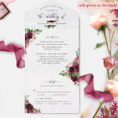 Foto: Burgundy Blush Wedding w/ Perforated RSVP All In One Uitnodiging