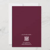 Foto Burgundy QR Code Weddenschap Save the Date (Achterkant)