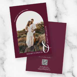 Foto Burgundy QR Code Weddenschap Save the Date