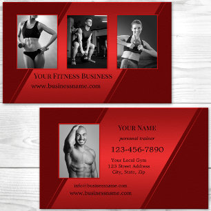 Foto: Burgundy Red Personal Trainer Fitness Visitekaartje