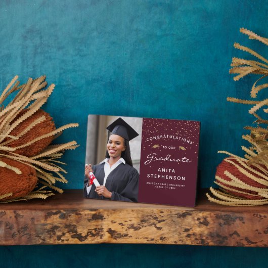 Foto Burgundy White Gold Afstuderen Keepomwille Fotoplaat (Zijkant)