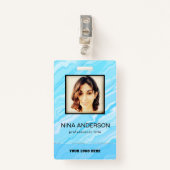 Foto Business Badge Blue Background (Voorkant met clip)