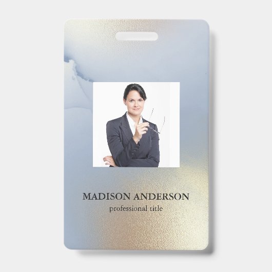 Foto Business Blue Gold Texture ID Badge (Voorzijde)