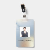 Foto Business Blue Gold Texture ID Badge (Voorzijde met clip)