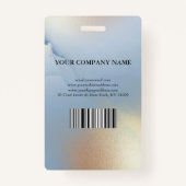 Foto Business Blue Gold Texture ID Badge (Achterkant)
