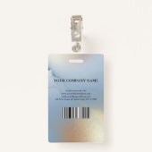 Foto Business Blue Gold Texture ID Badge (Achterkant met clip)