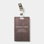 Foto Business Brown Snakeskin ID Badge (Achterkant met clip)