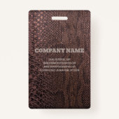 Foto Business Brown Snakeskin ID Badge (Achterkant)