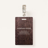 Foto Business Brown Snakeskin ID Badge (Achterkant met clip)