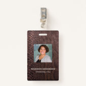 Foto Business Brown Snakeskin ID Badge (Voorkant met clip)