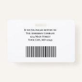 Foto Business Corporate Employee Vendard Badge (Achterkant)