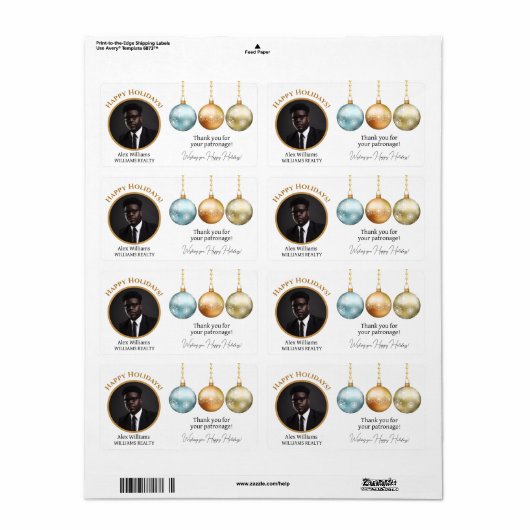 Foto Business Hartelijk dank voor feestdag Etiket (Full Sheet)