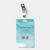 Foto Business-ID op Blue Alcohol Ink Badge (Achterkant met clip)