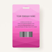 Foto Business ID op roze veelhoekig Badge (Achterkant)